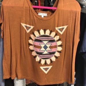 URBAN OUTFITTERS tribal print open back crop top